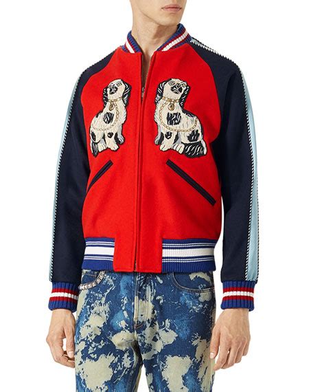 gucci king charles spaniel dog bomber jacket red|Gucci King Charles Bomber Jacket .